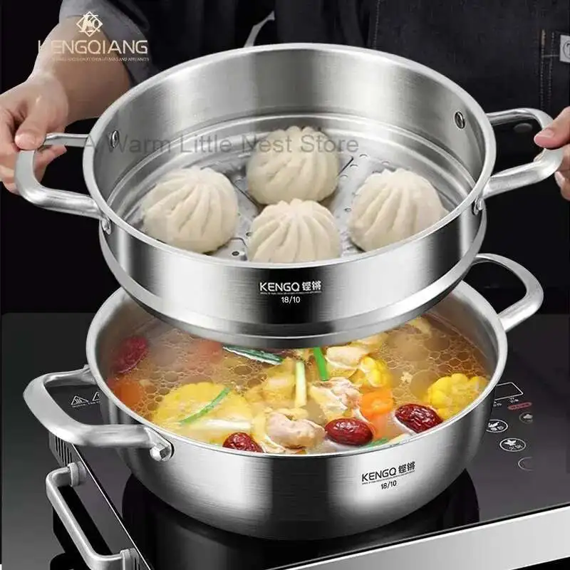 

Steamer Extra Thick 316 Stainless Steel Micro Pressure Steamer Household Large Capacity Cooking Pot Micro Pressure Pot