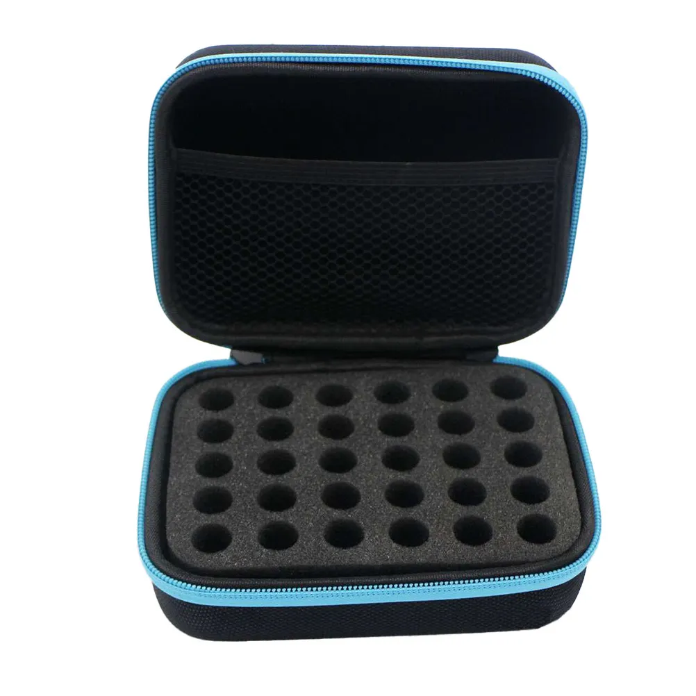 

30 Bottle Essential Oil Storage Bag Zipper Travel Case Shockproof Portable Organizer Holder for 5Ml 10Ml 15Ml Bottles Blue