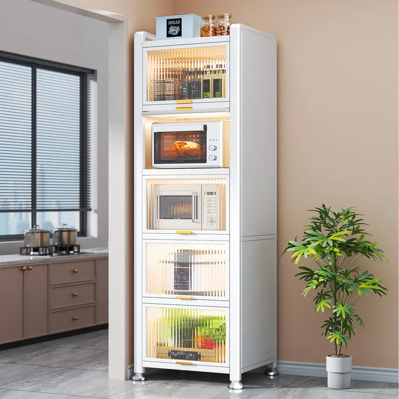 narrow-gap-carbon-steel-floor-storage-cabinet-three-to-six-tiers-upward-door-optional-wheels-refrigerator-side-kitchen-pantry
