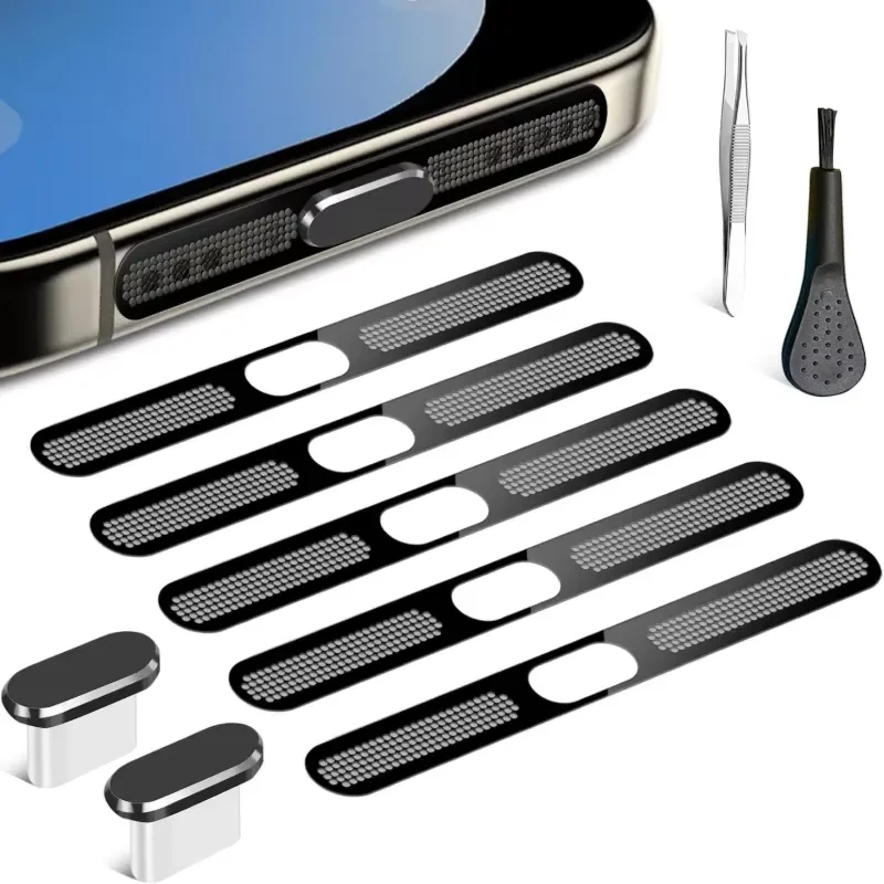 

9Pcs USB C Dust Plug for iPhone 17, 15/16 Series, Anti-Dust Covers for Charging Port & Speaker, Slim Protective Accessories