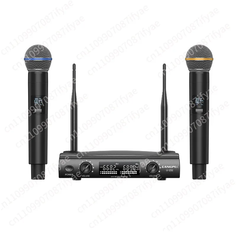 Wireless microphone one-to-two U-segment frequency hopping small receiver home singing live broadcast handheld microphone stage