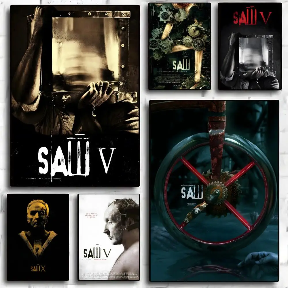 Saw Horror Movie Vintage Wall Art Poster Art HD Advanced Aesthetic Printing Paper Wall Art for Living Room Home Decor