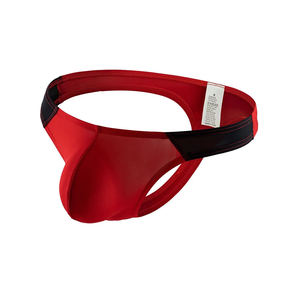 1 PC ชายเซ็กซี่ Thongs T-Back ต่ําเอวชุดชั้นใน G-Strings ICE Silk Bulge POUCH กางเกง Breathable