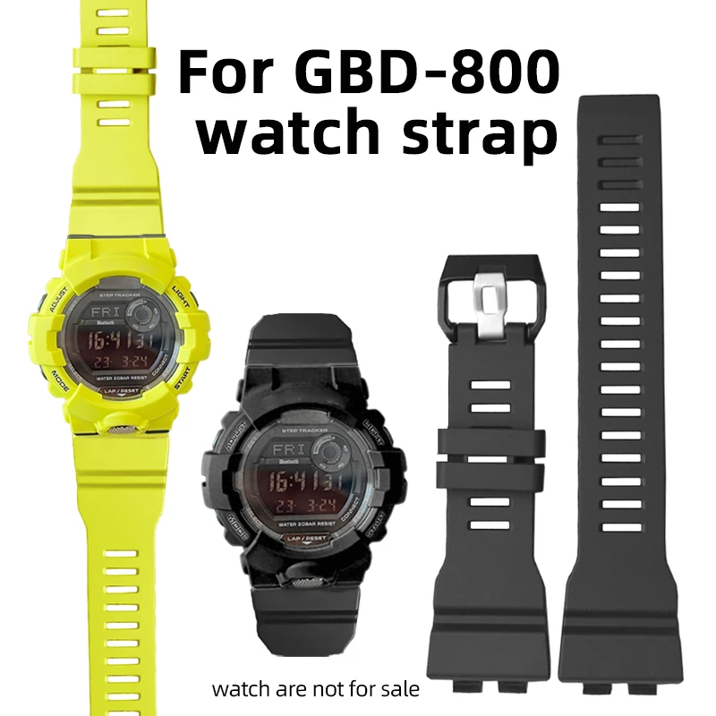 For Casio G-SHOCK GBA-800UC-2 GBA-800-7 GBD-800 electronic watch accessories resin strap black white Haze blue yellow army green