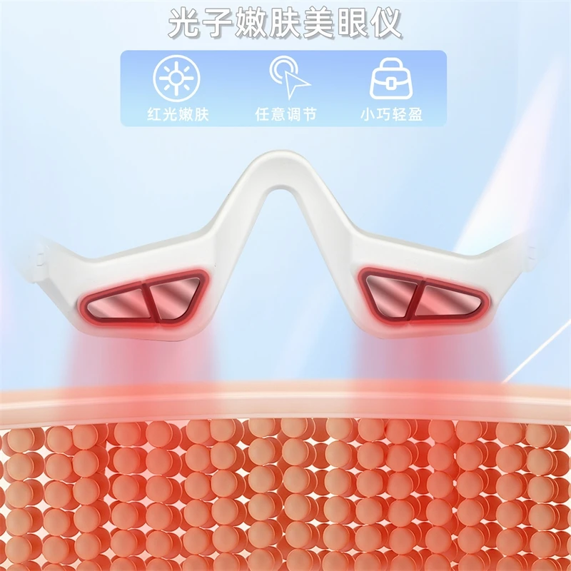 Masseur oculaire à lumière rouge, Portable, Rechargeable, usage domestique, dispositif de soins oculaires apaisant avec Vibration thermique, cadeau de voyage pour femmes et hommes