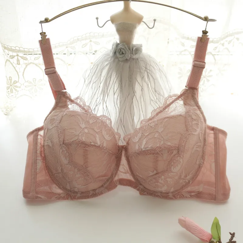 

Full Cup Bra Bra Thin Style Large Size Beautiful Back Women's Bra Gather Sexy Lace Big Chest Show Small Wide Brimmed Underwear