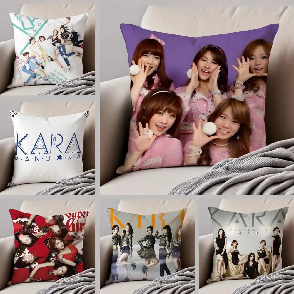 Funda de cojín GirlGroup Kpop K-Kara, funda de almohada con botón oculto, cojín de silla de poliéster duradero