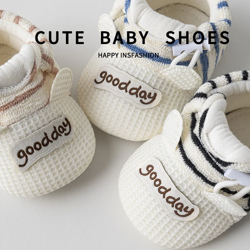 Newborn infants and toddlers baby front spring and autumn indoor loose-fitting soft-soled non-slip toddler floor shoes