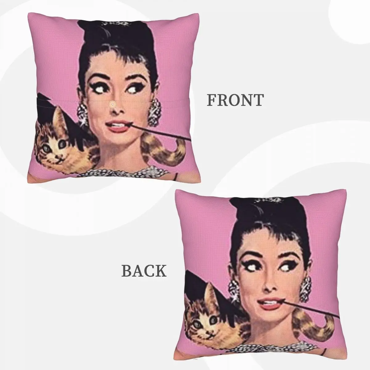 Audrey Hepburn Square Linen Pillowcase Cushion Cover Polyester Decor Bed Home Comfort Throw Pillow