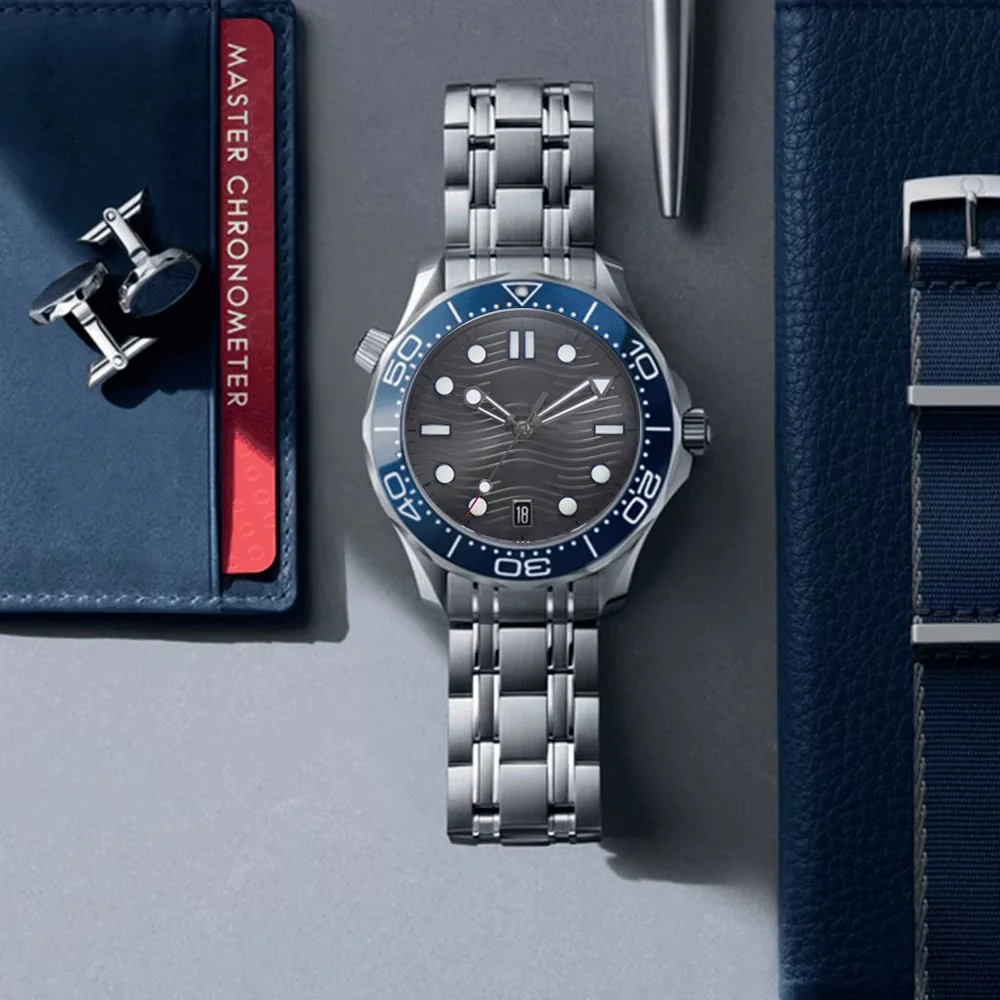42mm Herrenuhr Automatik Mechanische NH35 Uhrwerk-Uhr Mechanische Uhren Sea Master Uhr