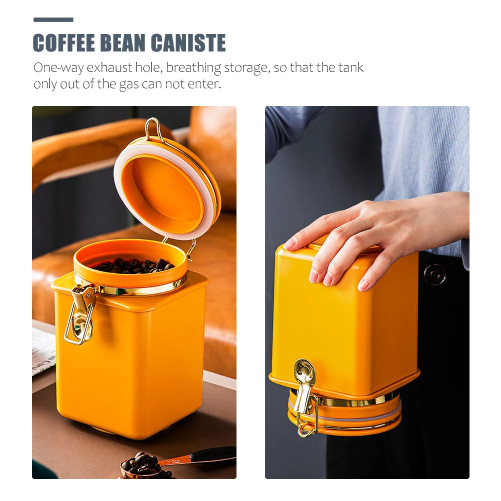 

Coffee Bean Storage Jar Airtight Sealing Canister Large Capacity Metal Silicone Insect Proof Container