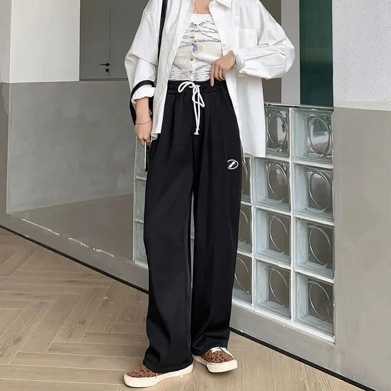 

5Xl Oversized Autumn Casual Sweatpants Women High Waist Solid Loose Wide Leg Pants Korean Fashion Streetwear Jogging Trousers