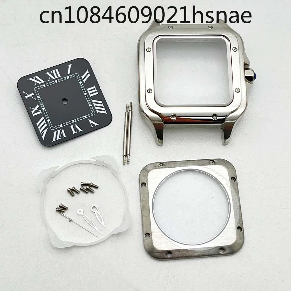 38MM square NH35 case, modified watch accessories, waterproof mechanical men's stainless steel watch case NH36