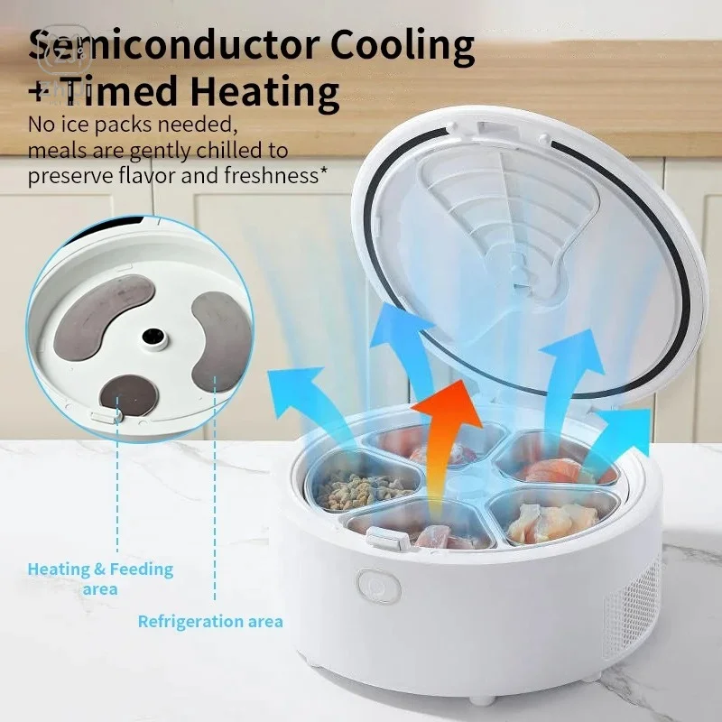 Custom Smart 5 Meals Pet Wet Food Feeder WIFI APP Control Camera Cat Wet Food Dispenser Anti-jamming Automatic Dog Cat Feeder