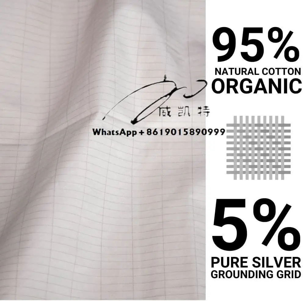 

Fatigue Relief 5% Silver Fiber 95% Organic Cotton Anti-Static Grounding Fitted Sheet