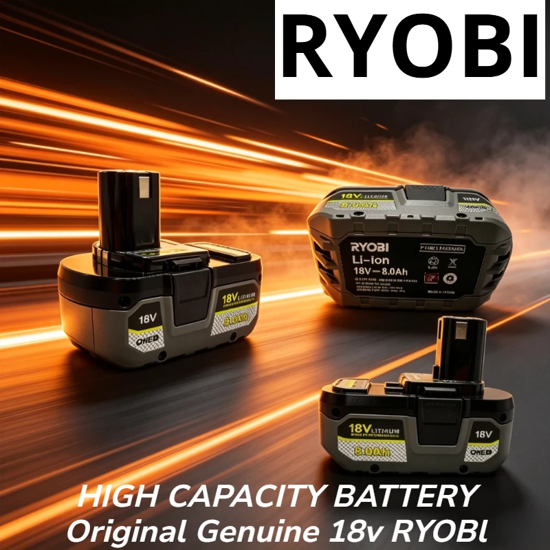 Оригинальный аккумулятор RYOBI, литий-ионный перезаряжаемый аккумулятор 18В 4Ач/6Ач/8Ач, подходит для электроинструментов LIOPI P104 P107.
