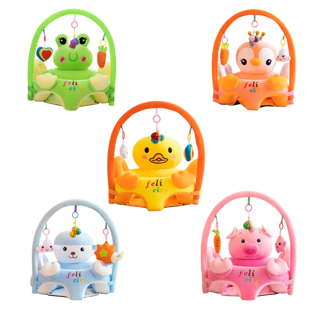 Cute Baby Sofa Support Seat Cover Toddlers Learning Sit Plush Chair Cushion Toys