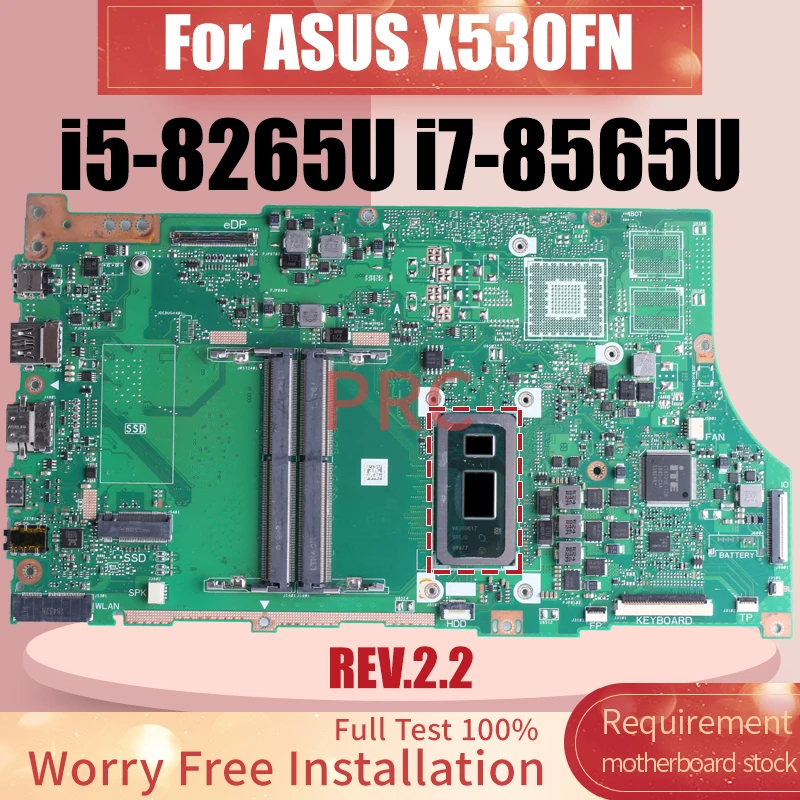 REV.2.2 For ASUS X530FN Laptop Motherboard i5-8265U i7-8565U Notebook Mainboard