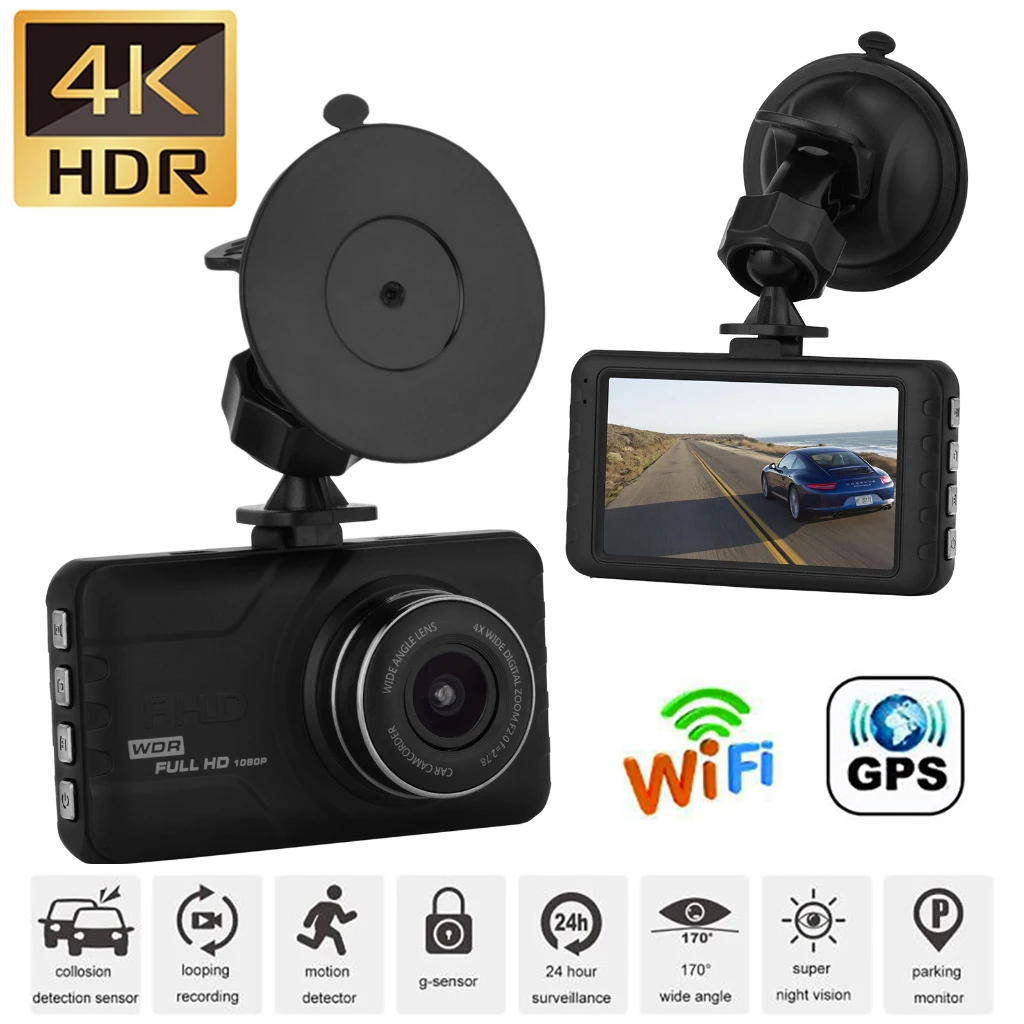 2K 1440P Car DVR WiFi GPS Dash Cam Drive Video Recorder Dashcam Vehicle Camera Black Box Night Vision Car Accessories Rear View