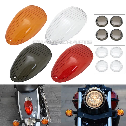Para Kawasaki Vulcan VN900/LT Classic Custom VN1500 VN1600 Mean Streak nuevas señales de giro de motocicleta carcasa lente de luz trasera de freno
