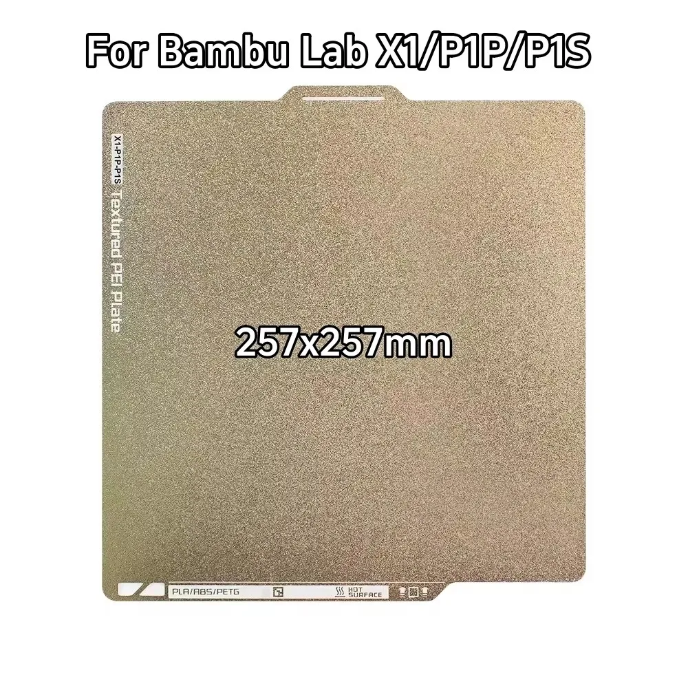 

Build Plate PEI Bed For Bambu Lab 257mmx257mm X1/P1P/P1S Texture Double Sided PEI Spring Steel Sheet For Bamboo Lab 3D Printer