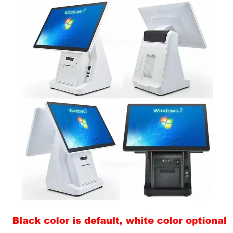 15.6 Inch Windows POS System i3 i5 Win10 Touch Screen Cash Register 58/ 80mm Thermal Printer Restaurant ECR Terminal Desktop POS