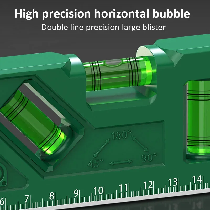 150mm Magnetic Level Ruler with 3 Bubbles,Vertical/Horizontal/45 ° Measurement Multi-function Woodworking Measuring Tool
