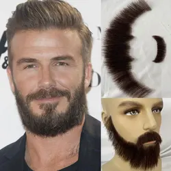 Swiss Lace Real Handmade Light Beard For Man Invisible Beards Beard And Moustache 100% Human Hair Face Fake Beard Brown Color