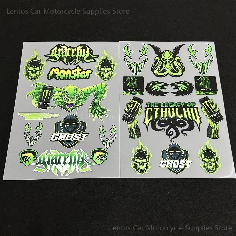 

Для Monster Energy мотоциклетная боковая полоса, наклейка, автомобильная виниловая наклейка, наклейка для всех мотоциклов, светоотражающие наклейки, украшение автомобиля