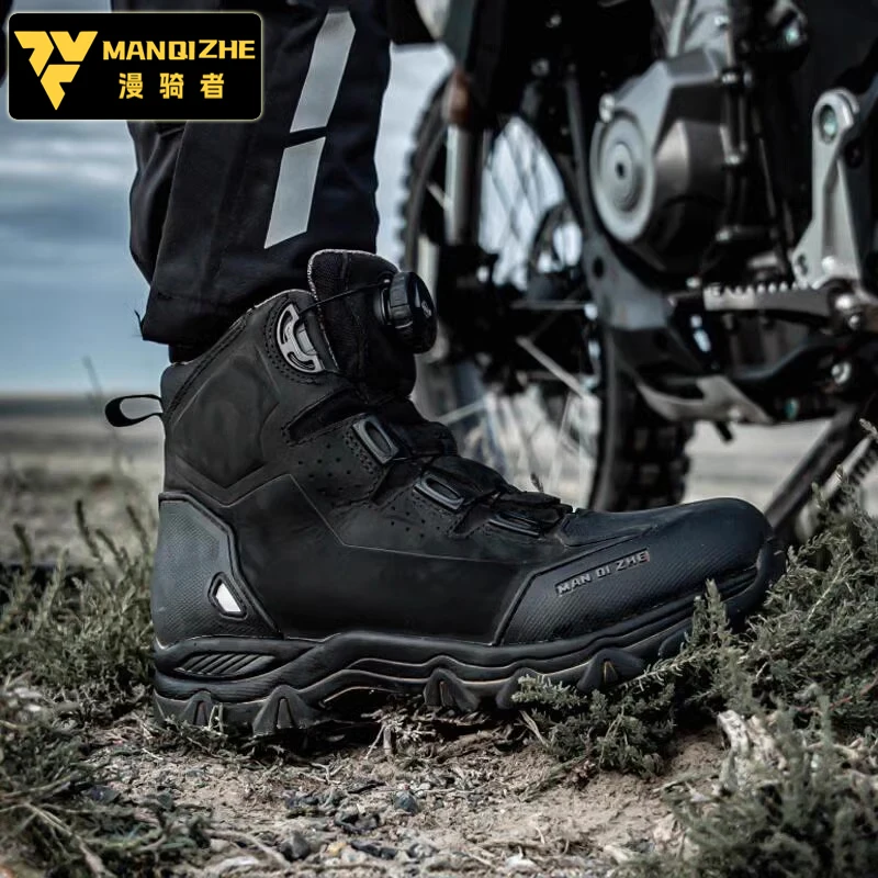 

Motorcycle Riding Shoes Men's Leather Riding Boots Women's Waterproof Rally Boots Motorcycle Travel Anti Fall