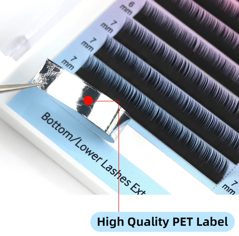 속눈썹 아래 속눈썹 믹스 5 6 7mm, 속눈썹 아래 B/C 컬, 개별 속눈썹, 자연스러운 짧은 밍크 속눈썹 연장