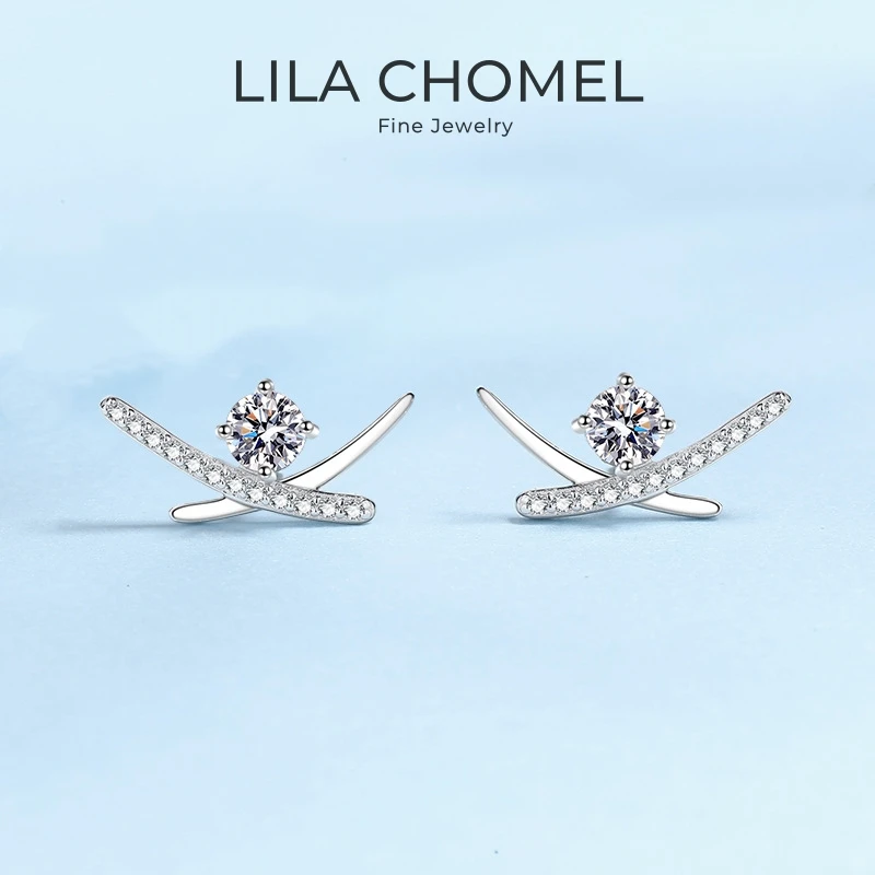 

Серьги-гвоздики из белого золота 18 карат во французском стиле для подруги на День святого Валентина, 1 карат, муассанит с бриллиантом PT950, платина, женский подарок на день рождения