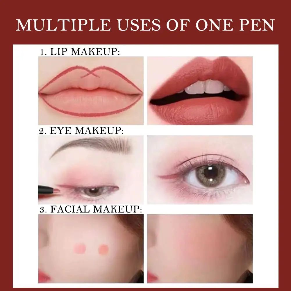 Rotar lipliner à prova dwaterproof água duradoura hidratante fosco forro batom lábio encantador caneta lápis linha contorno cosméticos y8j2