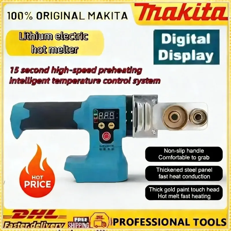 

Аккумуляторный аппарат для сварки труб Makita: паяльник для PPR/PE труб, термоплавкий паяльник для пластиковых труб, работающий от аккумулятора Makita