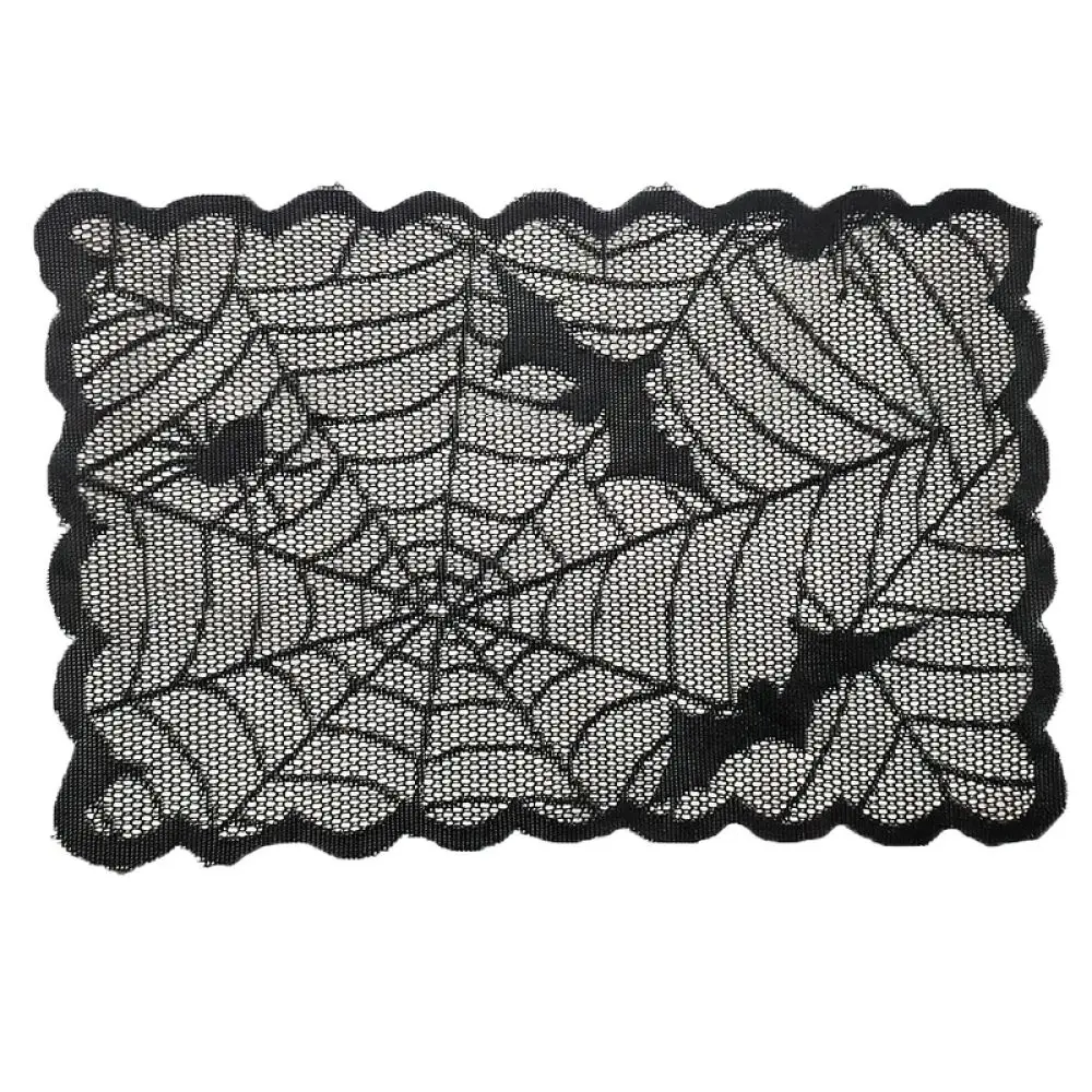 Halloween Party Decoration Supplies Spider Web Tablecloth Fireplace Mantle Scarf Table Runner Lace Lampshade Cover