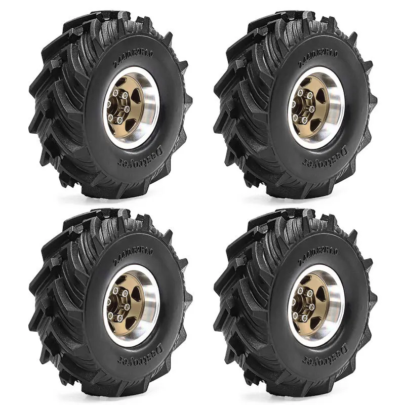 عجلات وإطارات Beadlock RC مقاس 1.0 بوصة لزاحف 1/18 TRX4M، 1/24 SCX24 RC، إطارات Beadlock 1.0 مع عجلات من سبائك الألومنيوم #3