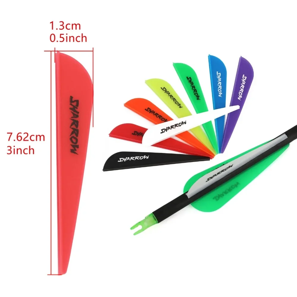 50pcs 3inch Arrow Vanes DIY Arrow Shaft Archery Rubber Feather Fletching Arrow Vanes Outdoor Bows Hunting Shooting Accessories