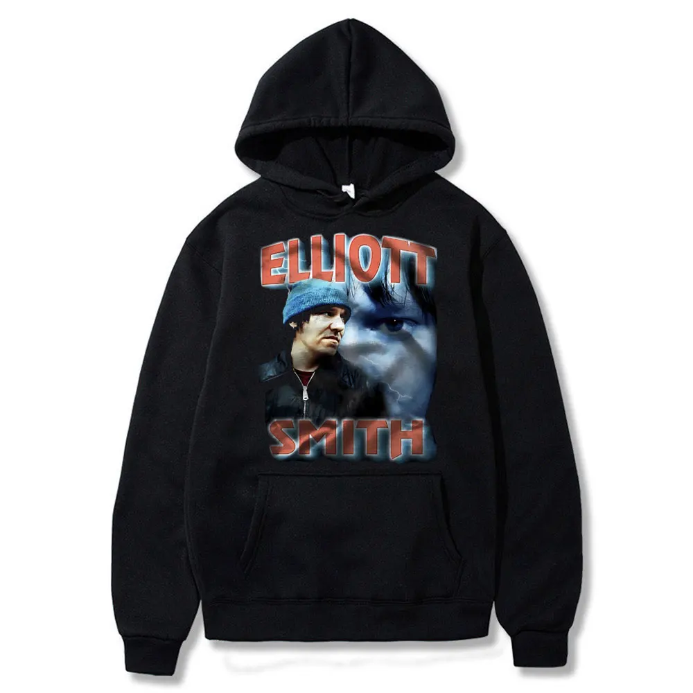 

Singer Elliott Smith Graphic Print Hoodie Men's Hip Hop Classic Vintage Streetwear Men Women's Gothic Rock Oversized Sweatshirt