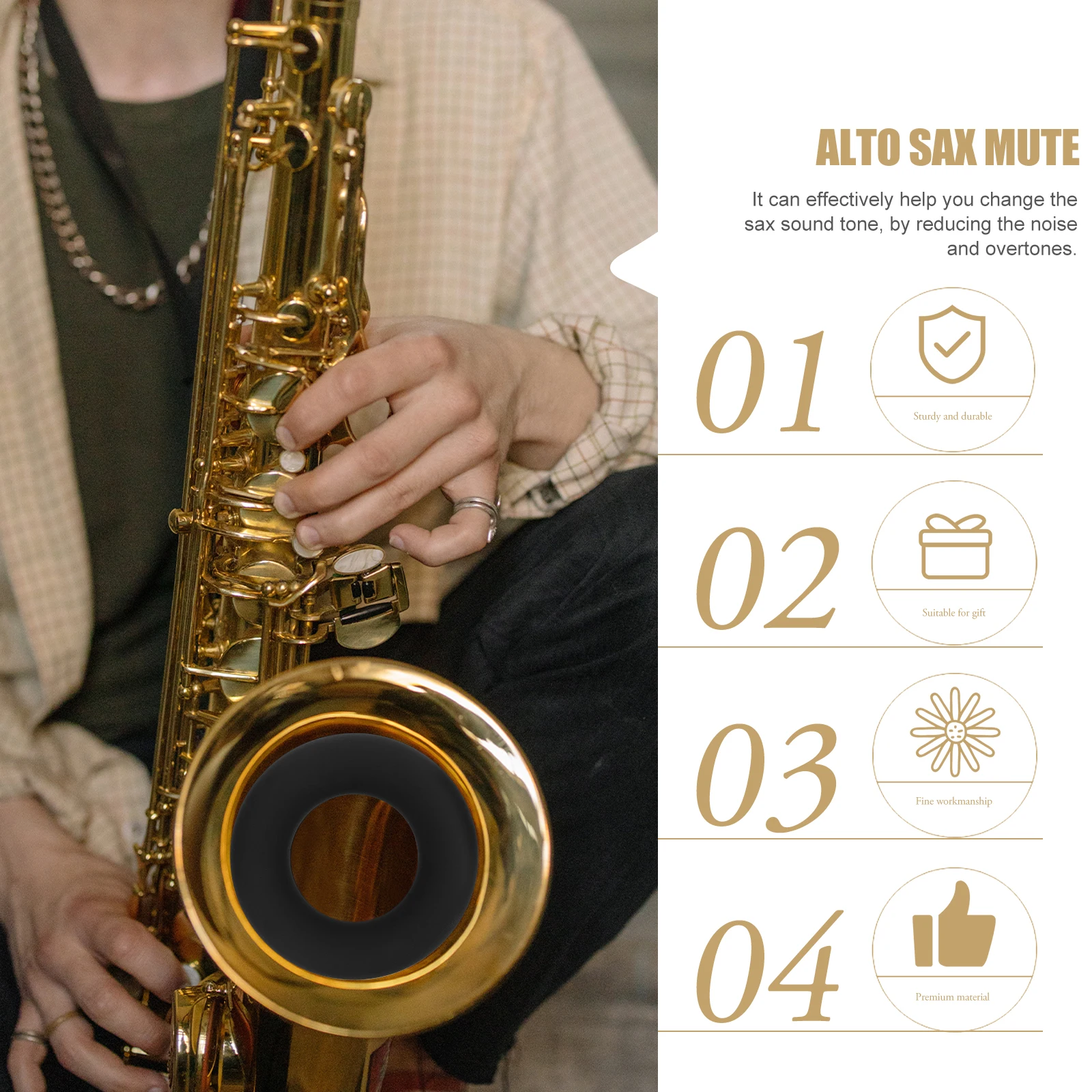 Strumenti musicali Sassofono Alto Muto Riduzione del rumore Suono Accessori in gel di silice