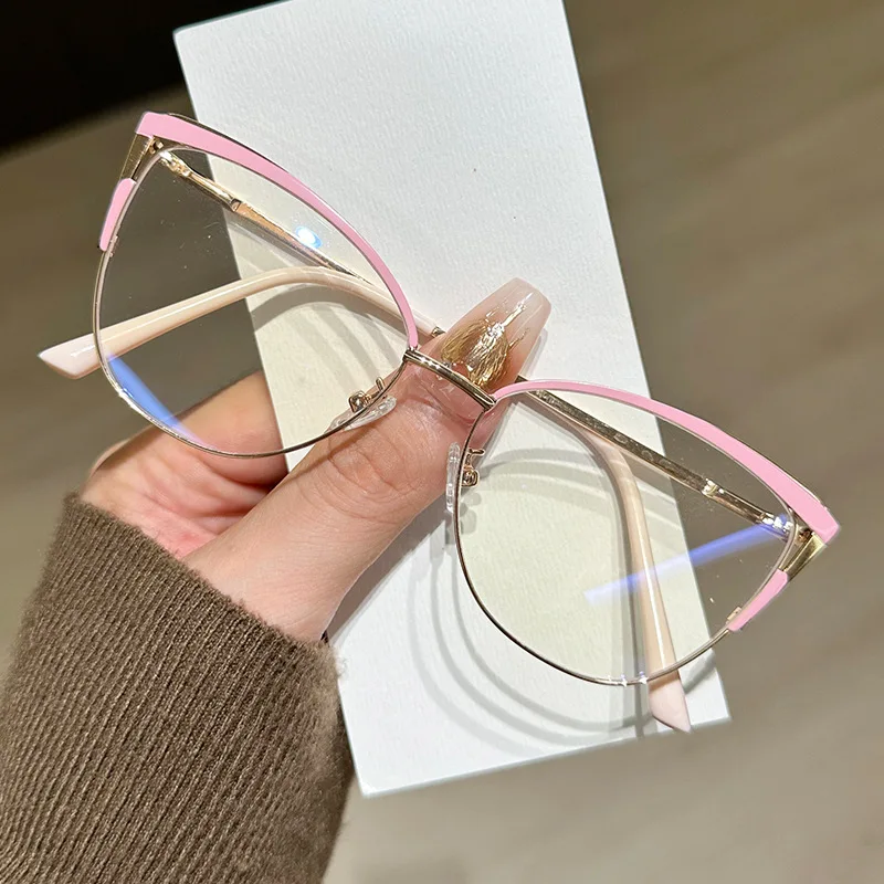Gafas de Sol Cat Eye Extra Grandes de Moda para Mujer, Monturas Ópticas Vintage con Protección Anti Luz Azul, Gafas de Diseño de Mariposa de Lujo