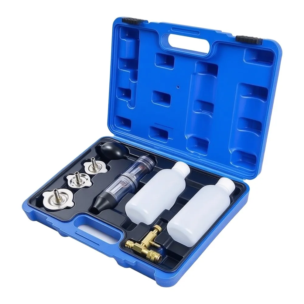 Cylinder Head Gasket Leak Tester Kit Compatible with Radiator Fill Necks for Cars Trucks Motorcycles Excavators