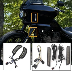 NEW Motorcycle LED RUN/TURN AUXILIARY LED FORK LIGHTZ FOR For Harley Softail Low Rider ST El Diablo FXRST FXLRST 2022 2024