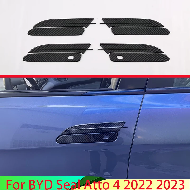 For BYD Seal Atto 4 EV 2022 2023 2024 ABS Chrome Door Handle Bowl Cover Cup Cavity Trim Insert Catch Molding Garnish