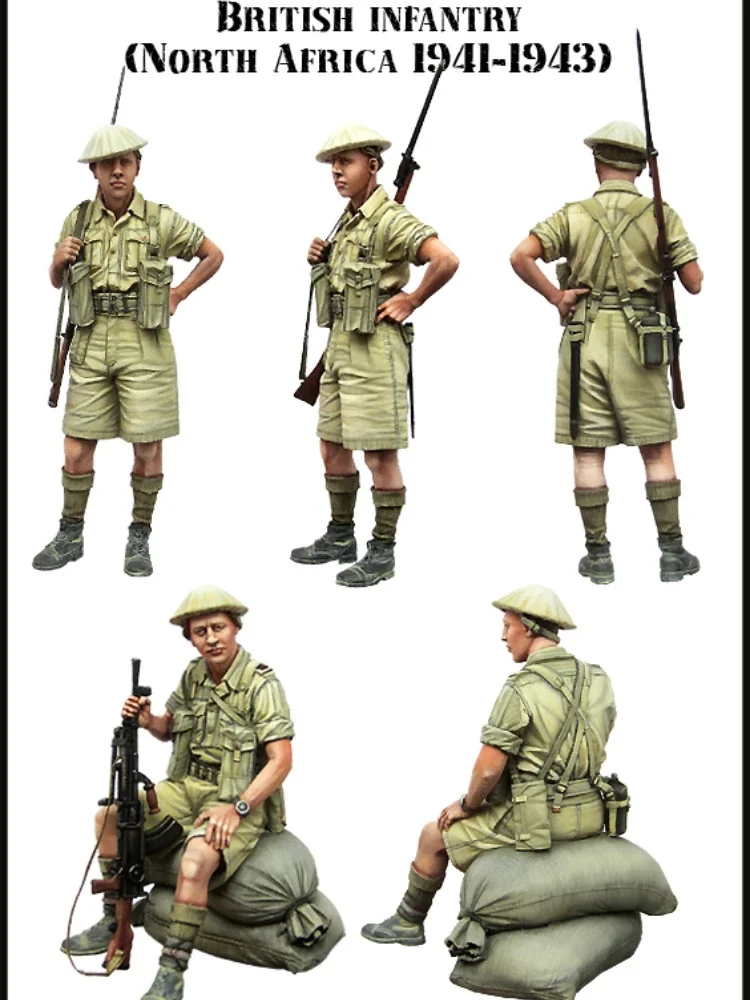 

1/35 Scale Microscene Layout Resin Figure Model Kit II British Army North Africa 2 Person Unassembled Unpainted Miniature Toys