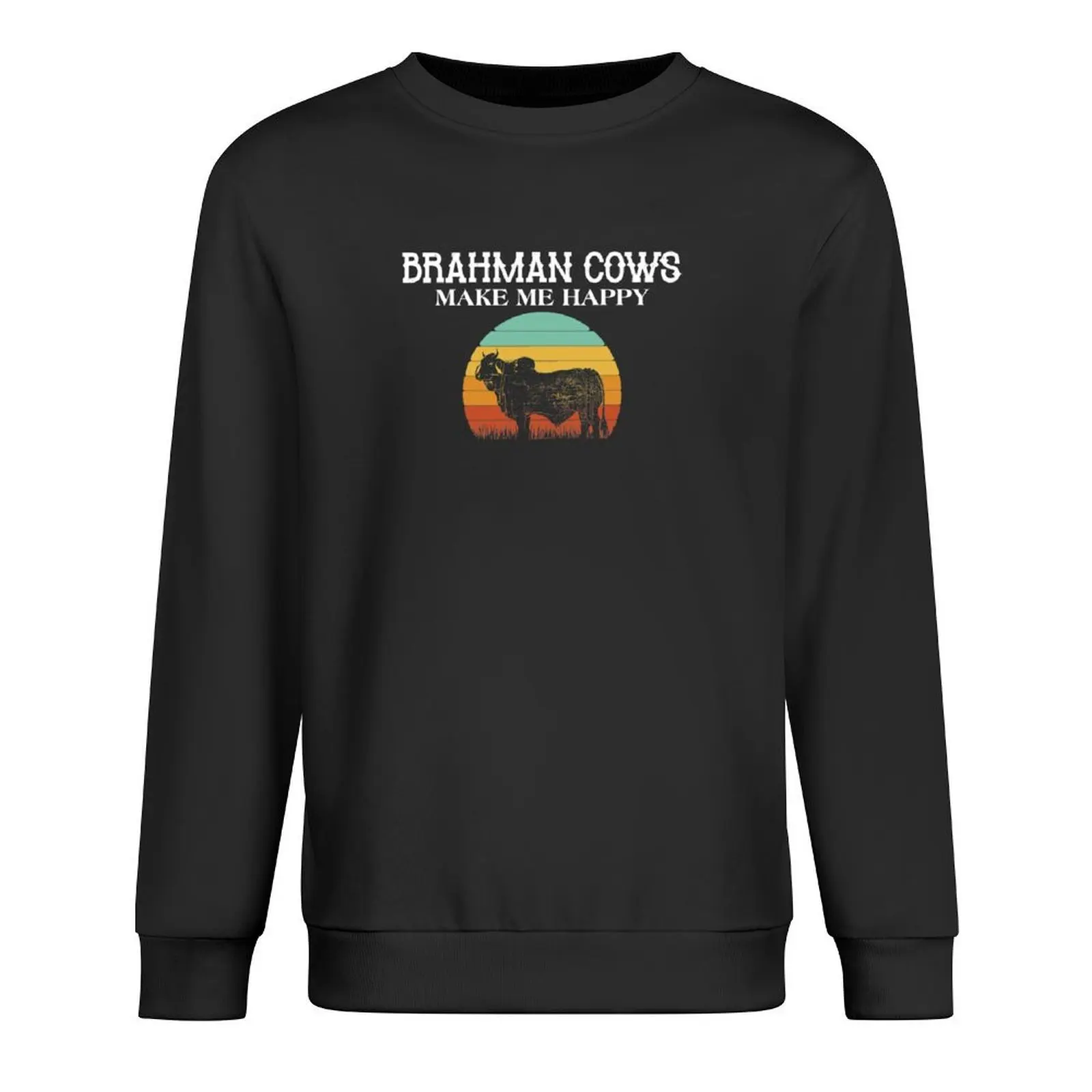 

Happy Brahman Cow Cattle Farmer print Pullover blouse men clothing japanese style sweatshirt