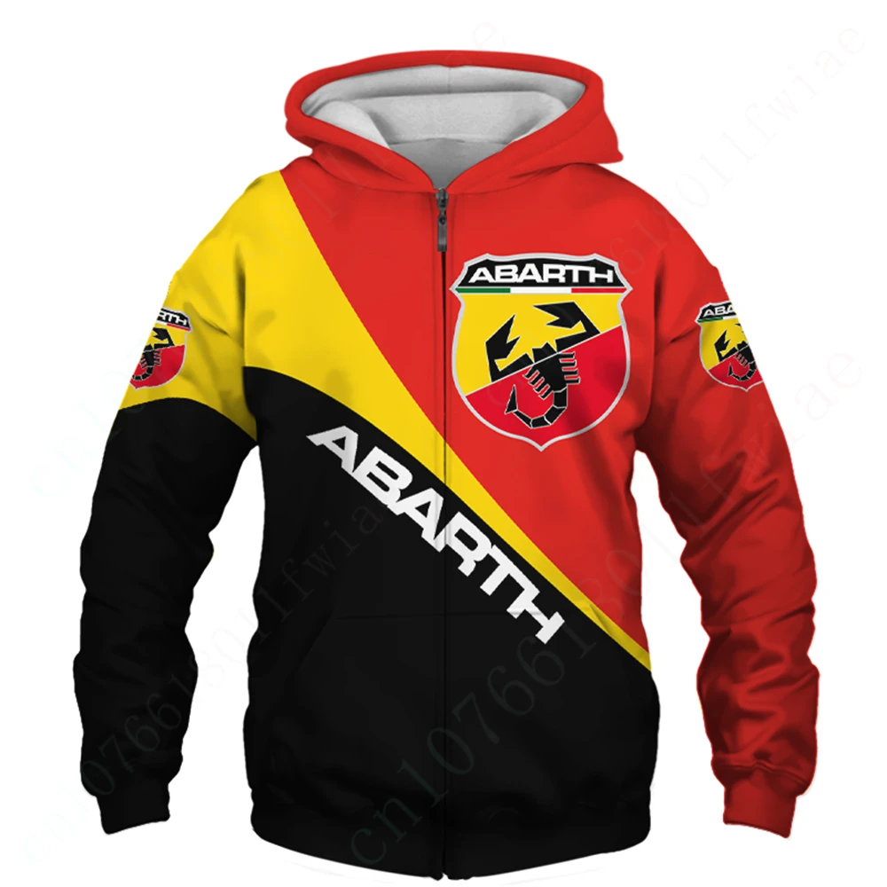 Abarth-sudaderas con capucha para hombre y mujer, ropa Unisex con cremallera de Anime, sudadera informal, Top Harajuku, Jersey esencial con estampado 3D