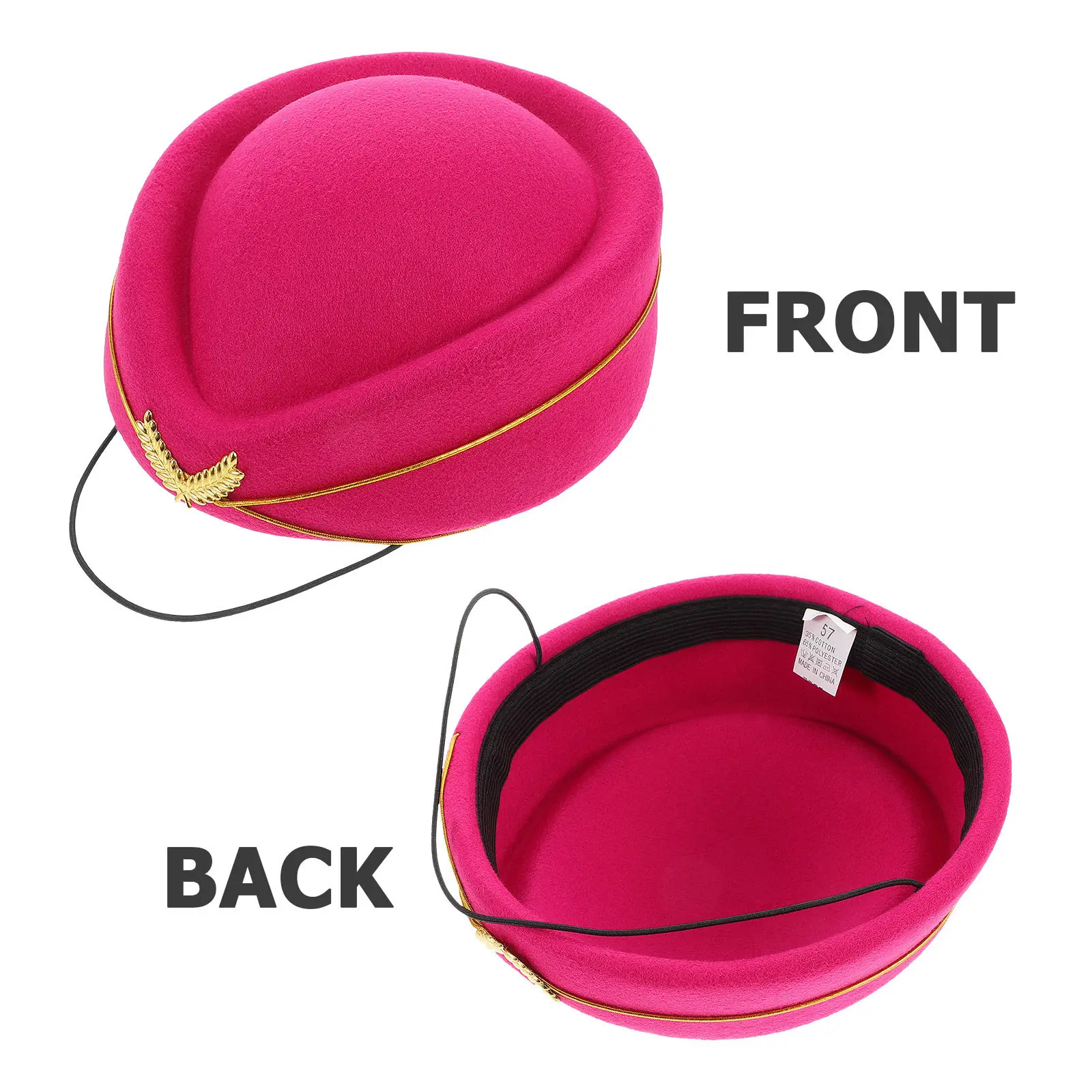 Flight Attendants Hat For Role Play Costume New Year Party Costume Women's Felt Beret Stewardess Air Hostess Cap