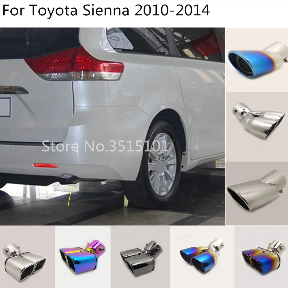 Car Stainless Steel Cover Muffler Pipe Outlet Dedicate Exhaust Tip Tail 1pcs For Toyota Sienna 2010 2011 2012 2013 2014