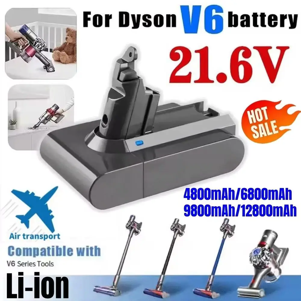 🎊🎊  Latest V6 21.6V 12.8Ah for Dyson hoover Rechargeable lithium battery DC58 DC59 DC61 DC62 SV09 SV07 SV03 SV04 SV06 SV05