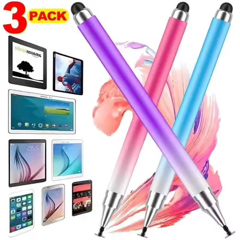 Uniwersalny rysik 2 w 1 do tabletów, telefonów komórkowych Android, iOS, iPadów, akcesoria, długopisy do tabletów graficznych, rysik dotykowy do ekranów pojemnościowych